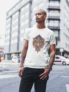 DAWN White T-shirt with Monkey God Print City View