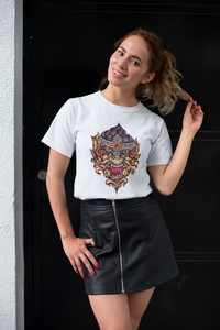 DAWN White T-shirt with Monkey God Print Unisex