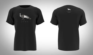 DAWN Peacock Black T-shirt Design Sample look
