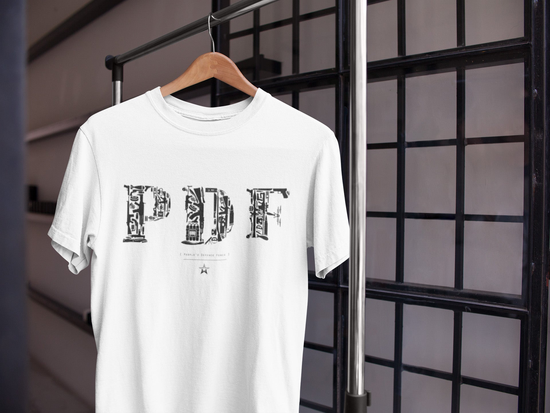 DAWN Myanmar PDF T-shirt Design on hanger
